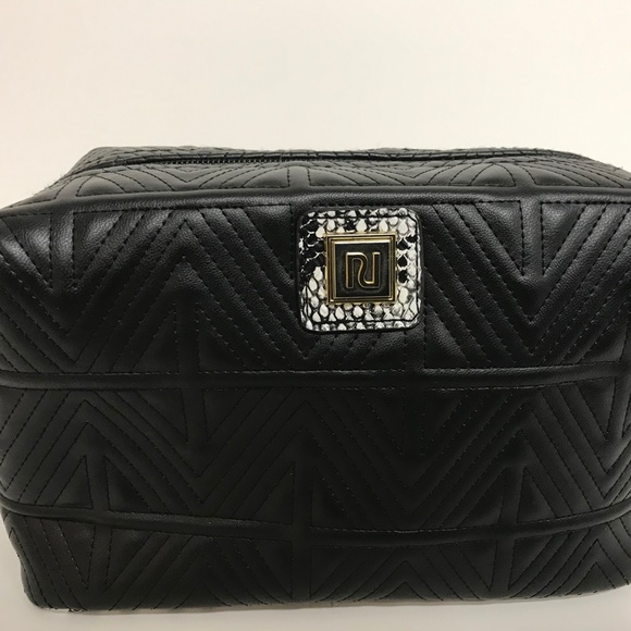 River Island Black Snake Print Makeup Cosmetic Bag - Picture 3 of 7